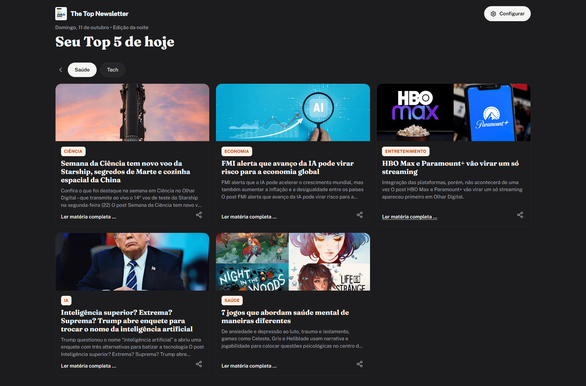 Notícias do dia no The Top Newsletter