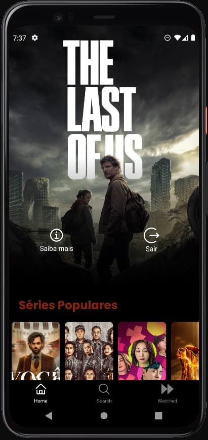 Tela inicial do Watched